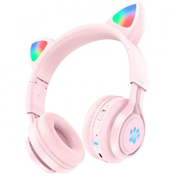 HOCO W39 Auriculares BLUETOOTH Orejas de Gato Rosa