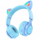 HOCO W39 Auriculares Inalámbricos Infantiles Cat Ear - Azul