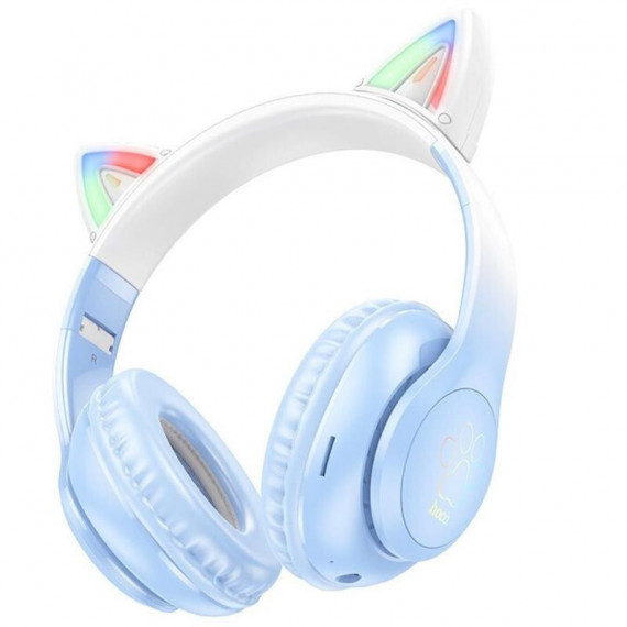 HOCO W42 Auriculares BLUETOOTH Orejas de Gato - Azul Cristal