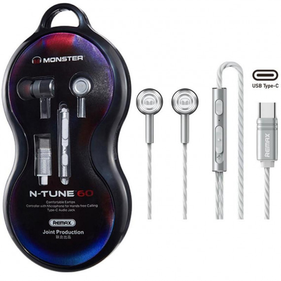 Remax MONSTER RM-598A Auriculares Usb-c Plata