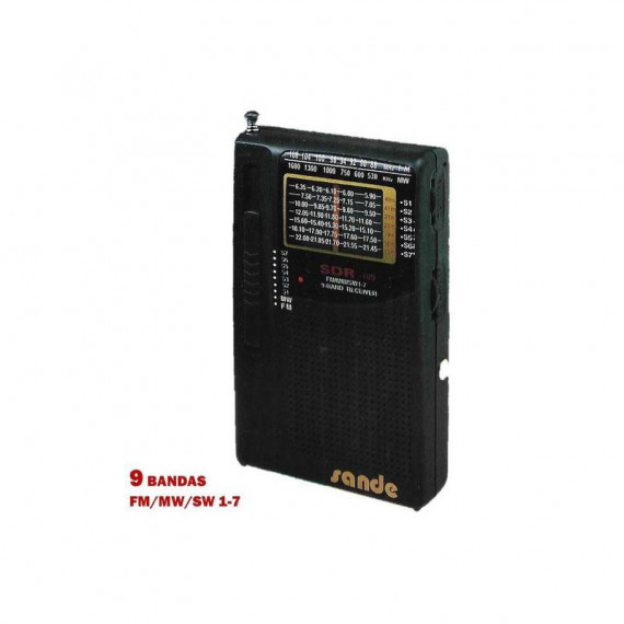 Radio Portátil Sande 109 SDR AM/FM 9 Bandas