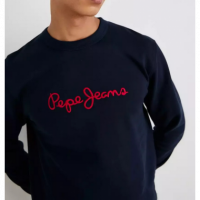 Sudadera PEPE JEANS Azul Marina Logo Bordado Rojo