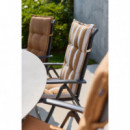 Cojín de Silla de Exterior Respaldo Alto- Roma- Estampado a Rayas- Color Caramelo-hartman®  HARTMAN OUTDOOR FURNITURE