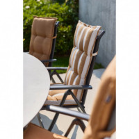 Cojín de Silla de Exterior Respaldo Alto- Roma- Estampado a Rayas- Color Caramelo-hartman®  HARTMAN OUTDOOR FURNITURE
