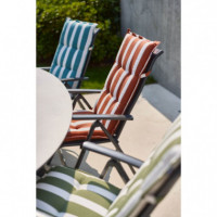 Cojín de Silla de Exterior Respaldo Alto- Roma- Estampado a Rayas- Color Azul-hartman®  HARTMAN OUTDOOR FURNITURE