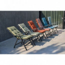 Cojín de Silla de Exterior Respaldo Alto- Roma- Estampado a Rayas- Color Azul-hartman®  HARTMAN OUTDOOR FURNITURE