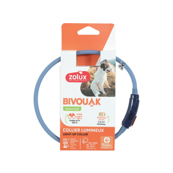 ZOLUX Perro Cachorro Collar Luminoso Azul