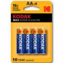 KODAK LR06 Aa Max Alcalina - Pack de 4 Pilas