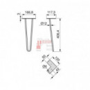 Pata Negro Mate Hairpin - 12*400 Mm - Ud