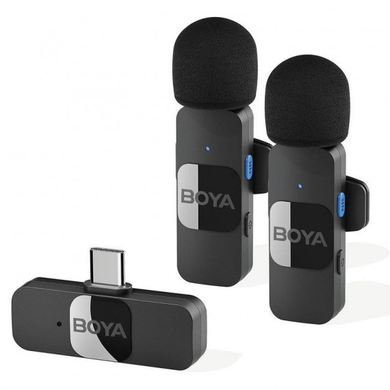 BOYA BY-V20 Pack 2 Micrófonos Inalámbricos Lavalier Usb-c