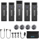 BOYA BY-W4 Pack 4 Micrófonos Inalámbricos 2.4 Ghz