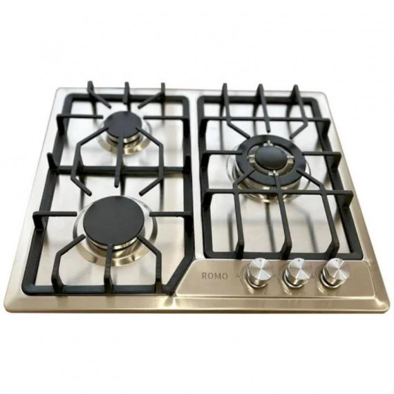 ROMO RO-PAG3F Placa de Cocina a Gas 3 Fuegos Acero