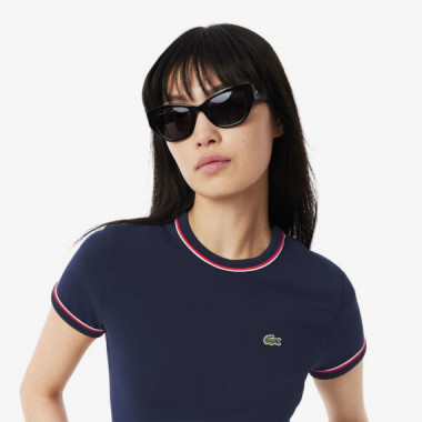 Camiseta LACOSTE de Punto con Acentos en Contraste