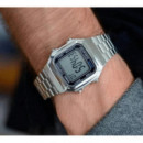 CASIO A178WA-1A Reloj Digital Retro Unisex – Acero Inoxidable Plateado, Batería 10 Años, Wr, Luz Led