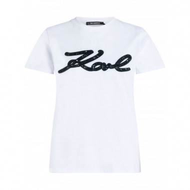 KARL LAGERFELD - Boucle Karl Signature T Shirt - 100 - A1W17117/100