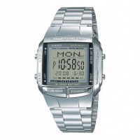CASIO DB-360-1A Reloj Digital para Hombre - Acero Inoxidable, Multilingüe, Resistente Al Agua y con Memoria de Contactos