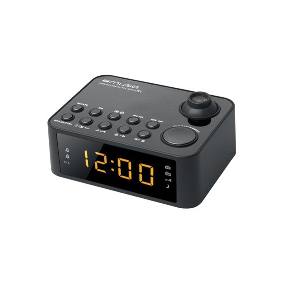 MUSE Radio Reloj Despertador con Proyeccion y Radio M-178P Negro