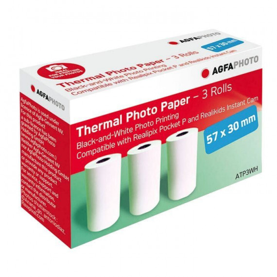 Agfa Papel Termico Kit 3 Rollos Blancos  AGFA FOTO