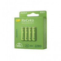 GP Pack de 4 Pilas Aaa Recargables 650MAH Recyko
