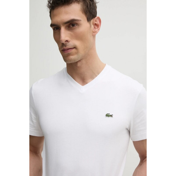 Camiseta de Algodón con Cuello en V de LACOSTE
