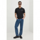 Camiseta de Algodón con Cuello en V de LACOSTE