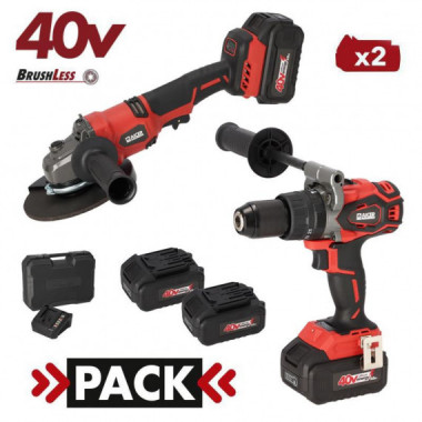 Pack Taladro - Radial 40V 2 Baterias AICER