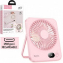 HOCO DF08 Ventilador de Escritorio Ultra Delgado Rosa