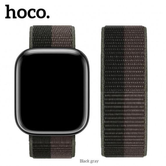 HOCO WA02 Correa Nylon Apple Watch 42/44/45/49MM Negro/gris