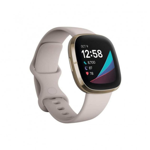 FITBIT Sense Blanco Lunar y Dorado Suave