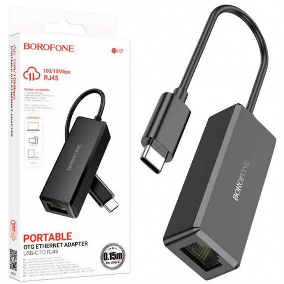 BOROFONE DH7 Adaptador Usb-c a RJ45 Ethernet