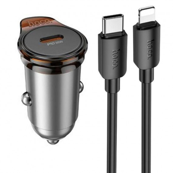 HOCO NZ16 Cargador de Coche Usb-c 30W con Cable Lightning