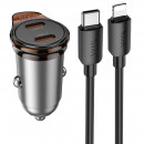 HOCO NZ16B Cargador de Coche Usb-c 45W con Cable Lightning