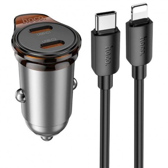 HOCO NZ16B Cargador de Coche Usb-c 45W con Cable Lightning