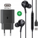 SAMSUNG Pack Cargador 25W + Auriculares Akg Usb-c Negro