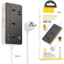 HOCO AC8A Regleta Multipaís con USB 30W Negro