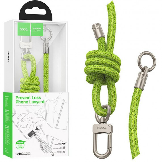 HOCO GH6 Cordón Ajustable para Móviles Verde Fluorescente