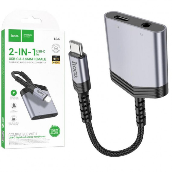 HOCO LS39 Adaptador Usb-c a Usb-c y Jack 3.5MM