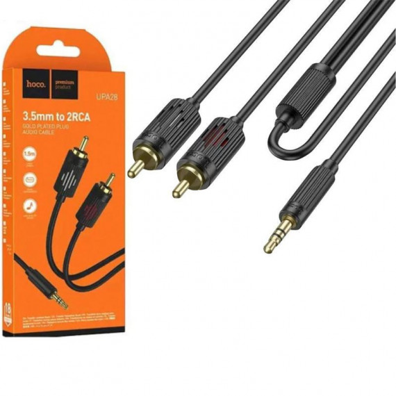 Cable Audio Jack 3.5MM a Doble Rca HOCO UPA28 1.5M Negro