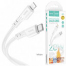 HOCO X97 Crystal Silicone Cable Usb-c a Lightning 1M Blanco