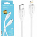 BOROFONE BX19 Cable Usb-c a Lightning 3M Blanco