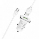 BOROFONE BZ12A Cargador Coche Usb-c 18W Blanco