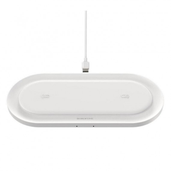 BOROFONE BQ7 Cargador Inalámbrico Doble 10W Blanco