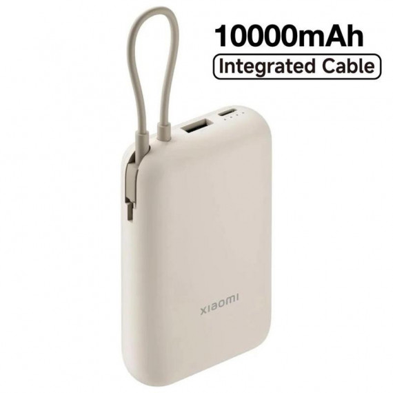 XIAOMI Power Bank 10000MAH 22.5W con Cable Integrado Beige
