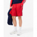 Pantalón Corto de Rayas con Logotipo Deportivo de LACOSTE