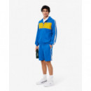 Pantalón Corto de Rayas con Logotipo Deportivo de LACOSTE