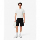 Pantalón Corto de Rayas con Logotipo Deportivo de LACOSTE