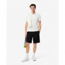 Pantalón Corto de Rayas con Logotipo Deportivo de LACOSTE