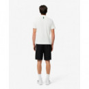 Pantalón Corto de Rayas con Logotipo Deportivo de LACOSTE