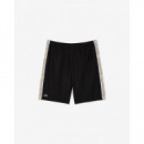 Pantalón Corto de Rayas con Logotipo Deportivo de LACOSTE
