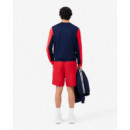 Pantalón Corto de Rayas con Logotipo Deportivo de LACOSTE